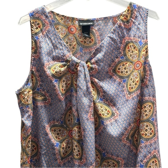 Lane Bryant Blue Orange Floral Front Twist Knot Sleeveless Shift Dress 18/20 - Picture 3 of 6